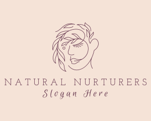 Leaf Hair Face logo design