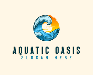 Ocean Beach Wave logo design