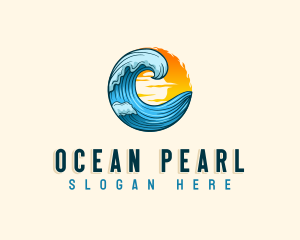 Ocean Beach Wave logo design