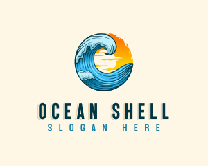 Ocean Beach Wave logo design