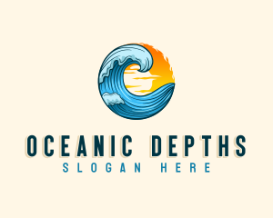 Ocean Beach Wave logo design