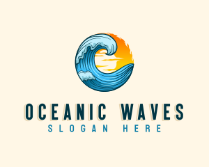 Ocean Beach Wave logo design