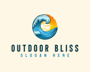 Ocean Beach Wave logo design