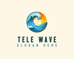 Ocean Beach Wave logo design