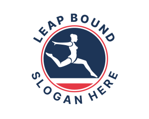 Female Gymnast Leap logo design