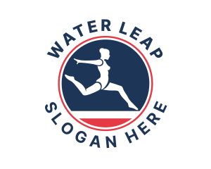 Female Gymnast Leap logo design