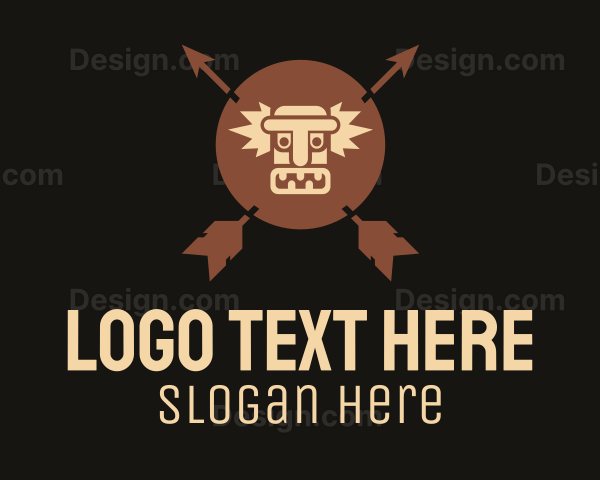 Brown Aztec Hunter Badge Logo