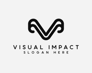 Modern Digital Curve logo design