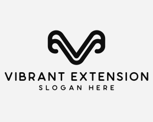 Modern Digital Curve logo design