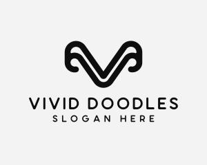 Modern Digital Curve logo design