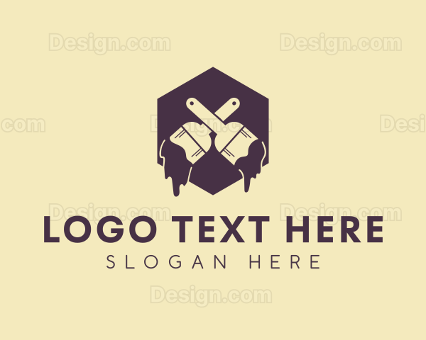 Brush Paint Hexagon Logo