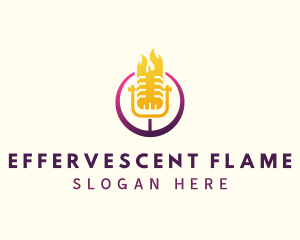 Flaming Mic Radio logo design