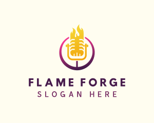 Flaming Mic Radio logo design