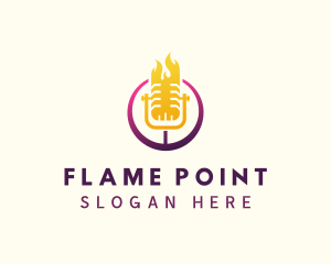 Flaming Mic Radio logo design