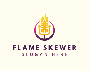 Flaming Mic Radio logo design