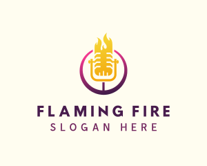 Flaming Mic Radio logo design