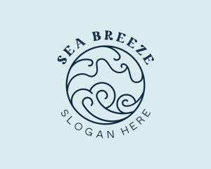 Sea Surfing Beach logo design