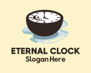 Clock Bowl Time logo design