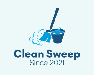 Broom Cleaning Basin  logo design