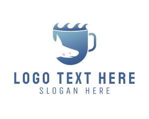 Coffee - Shark Wave Drink logo design