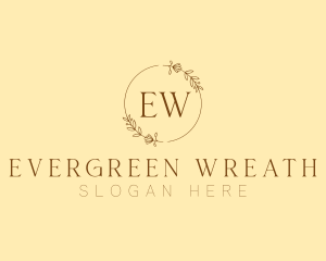 Aesthetic Wedding Wreath logo design