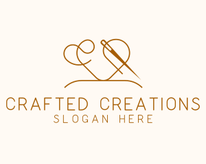 Heart Sewing Seamstress Tailor  logo design