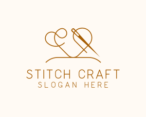 Heart Sewing Seamstress Tailor  logo design