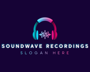 Headphone Soundwave Music logo design