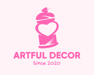 Pink Heart Spray Paint logo design