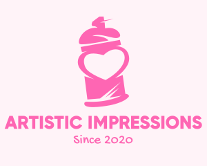 Pink Heart Spray Paint logo design