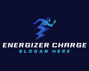 Human Runner Lightning logo design