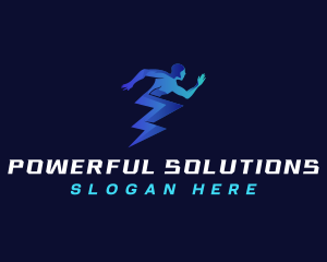 Human Runner Lightning logo design