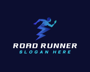 Human Runner Lightning logo design