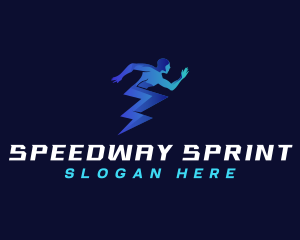 Human Runner Lightning logo design