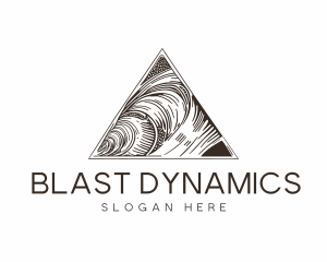 Abstract Organic Triangle logo design