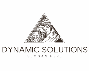 Abstract Organic Triangle logo design