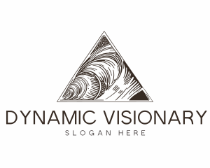 Abstract Organic Triangle logo design