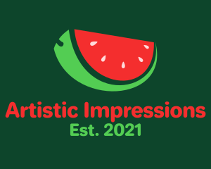 Fresh Watermelon Slice  logo design