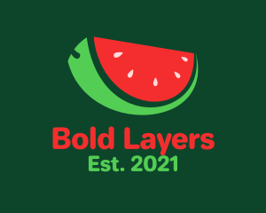 Fresh Watermelon Slice  logo design