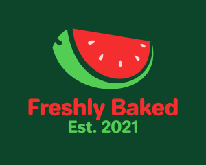 Fresh Watermelon Slice  logo design