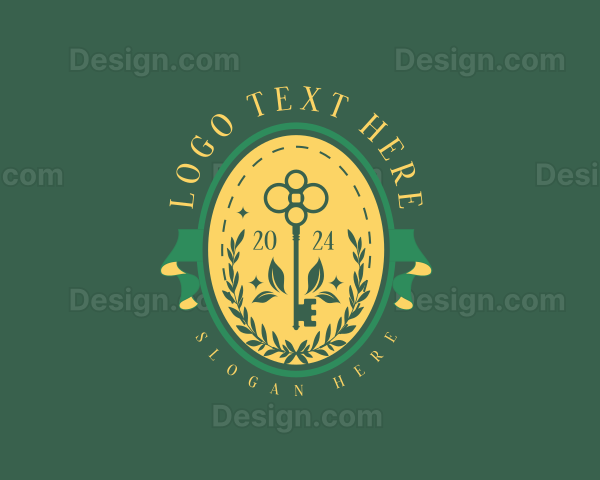 Garden Key Wreath Logo