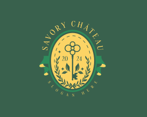 Garden Key Wreath logo design