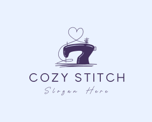 Heart Sewing Machine logo design