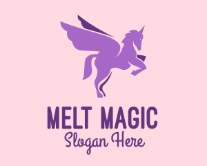 Purple Flying Unicorn logo design