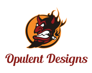 Smoking Devil Halloween  logo design