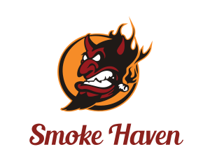 Smoking Devil Halloween  logo