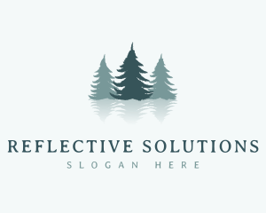 Green Pine Tree Reflection logo