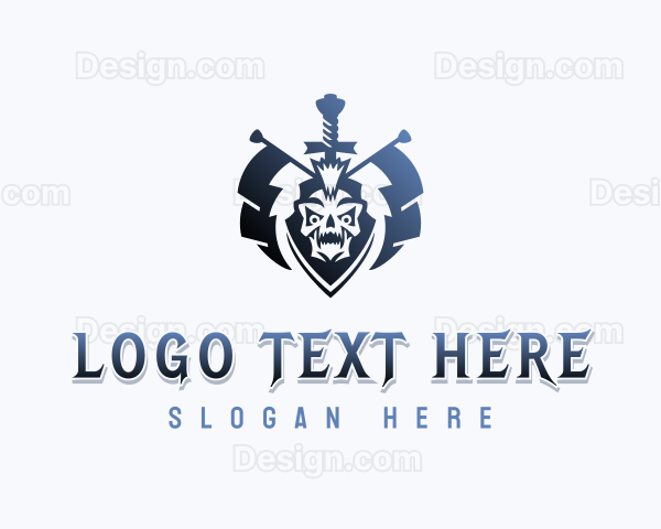 Mercenary Skull Sword Logo