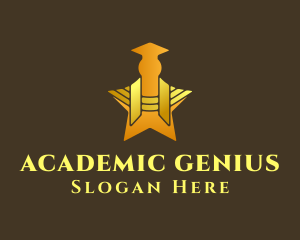 Golden Graduate Star logo design