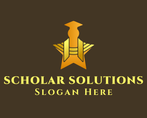 Golden Graduate Star logo design